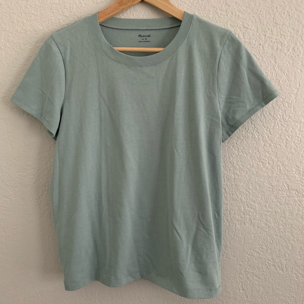 M MADEWELL tee NWT crew neck seafoam blue grey T